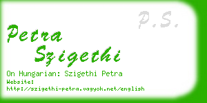 petra szigethi business card